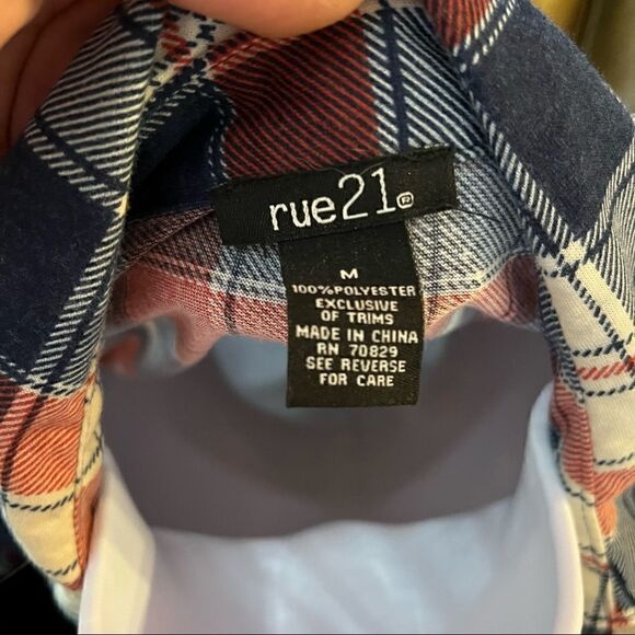 PLAID FLANNEL! size M Rue 21 EUC, worn once - Picture 10 of 12